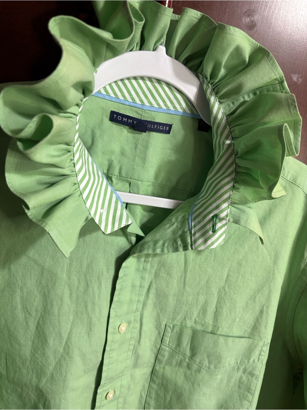 Upcycled/Reloved Tommy Hilfiger Green Button-Down Oxford Shirt
